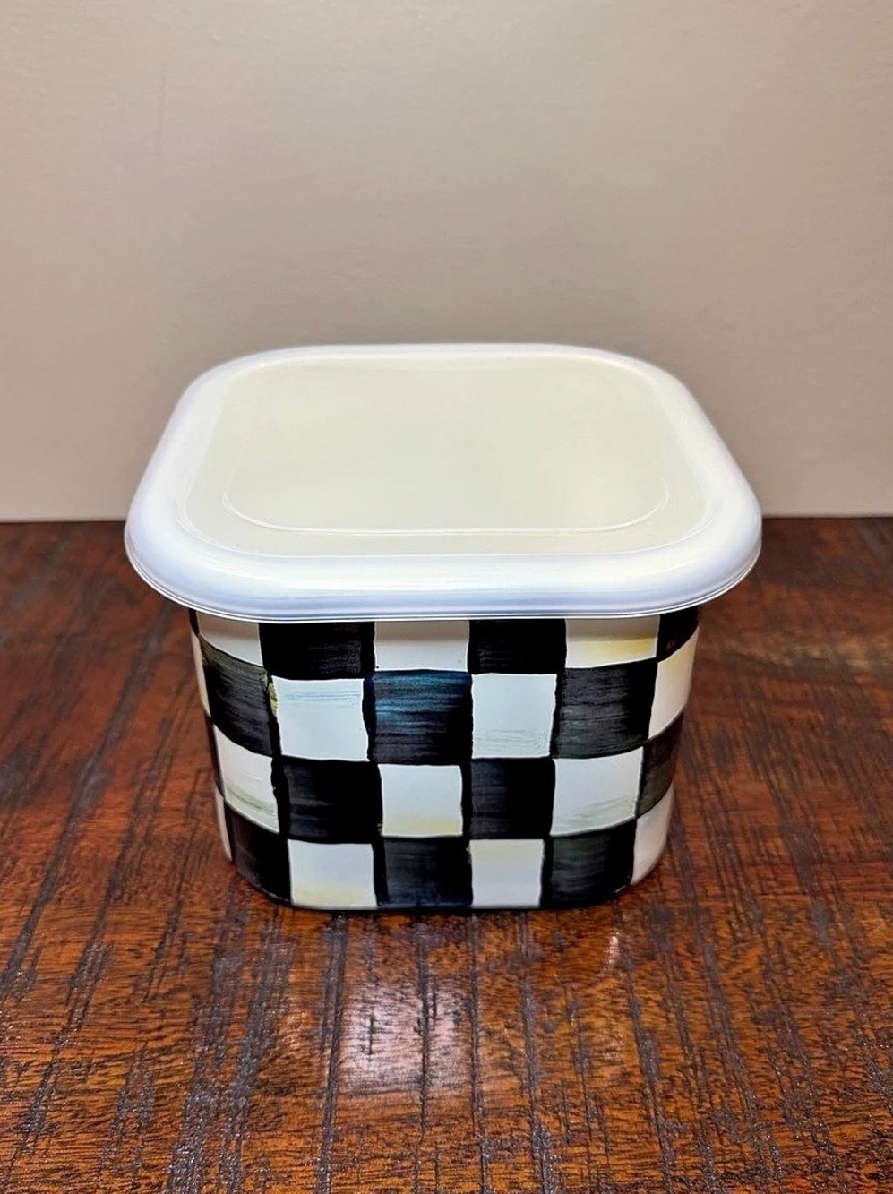 Mackenzie-Childs Courtly Check Storage Container With Lid
